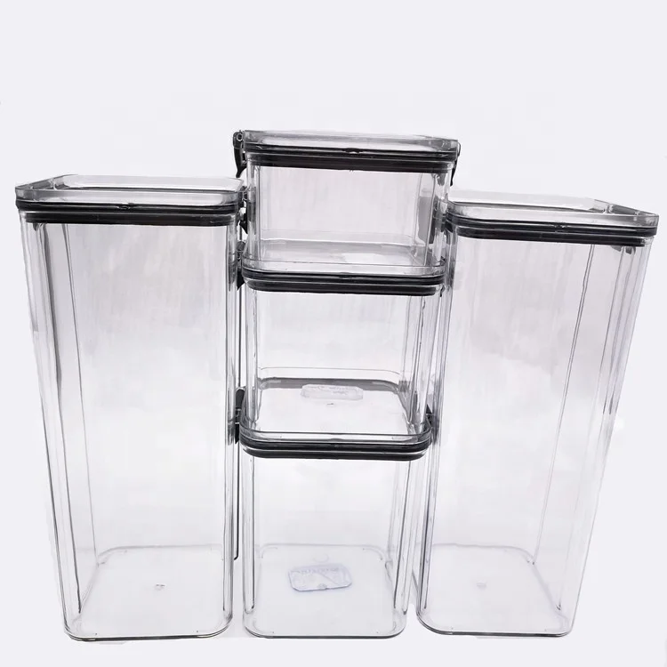 kitchen pantry airtight plastic containers food storage box with lid