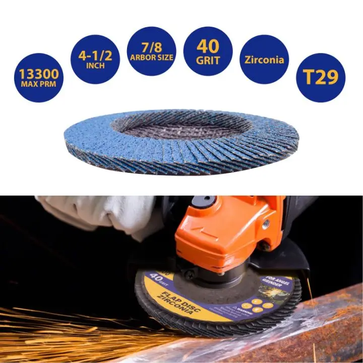Abrasive Tools Flap Discs 4.5 Inch Zirconia Curved Flexible Flap Discs 115mm Stainless Steel Grinder Wheel Disc For Wood Metal