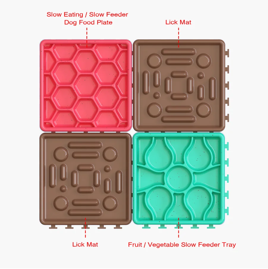 Device Shower Silicone Pet Lick Pad Slow Feeder Food Dispenser Dog Bowl Pet Lick Mat dog bowl square