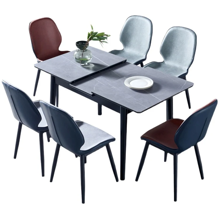 SKY Top Extendable Foldable nordic Style Geometry Italian Design Square ceramic Dining Table Sintered Stone In Dining Room