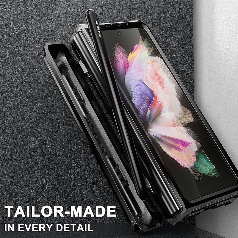 For Samsung Galaxy Z FOLD 3 rugged TPU bumper cover case built in screen protector