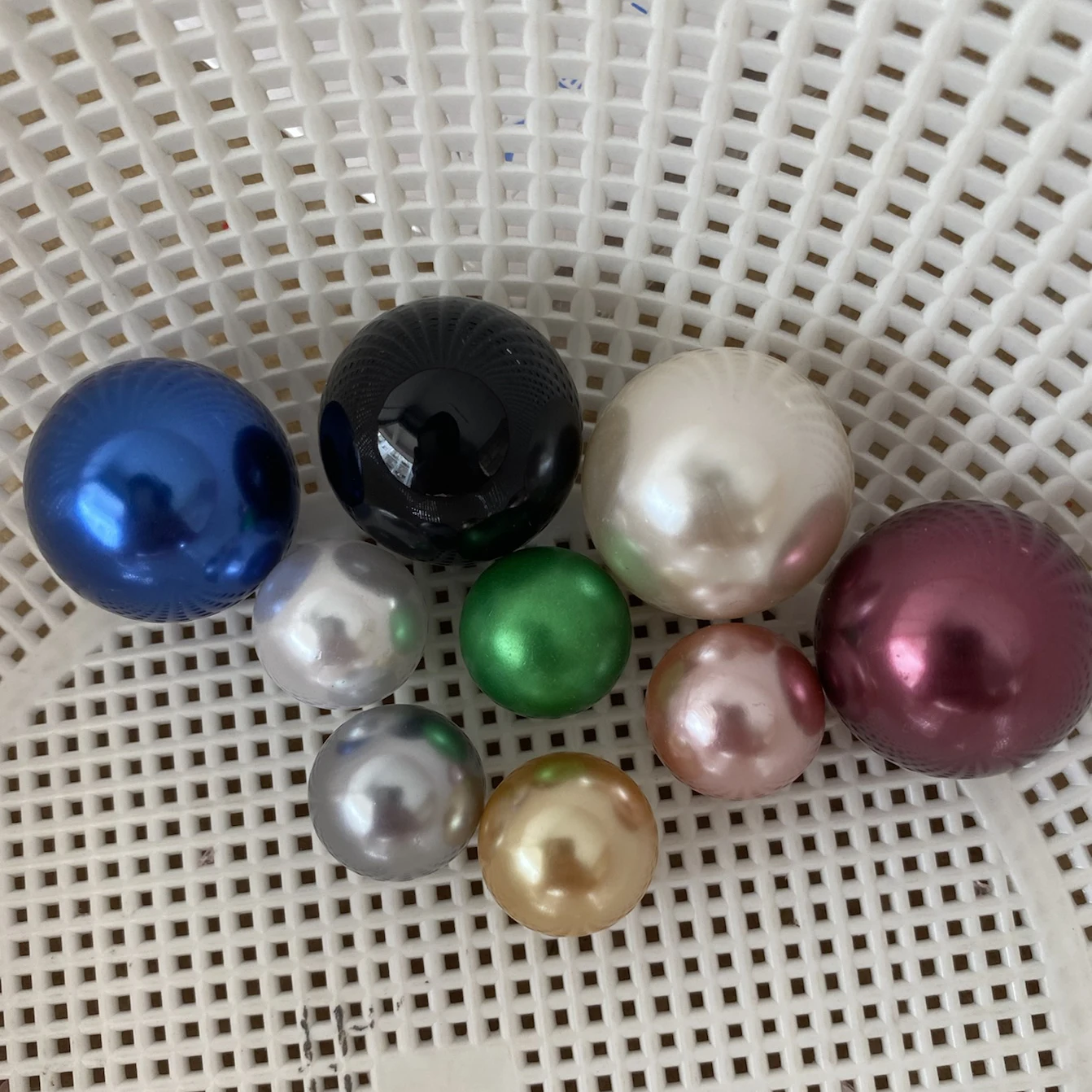 Wholesale Custom Size Rose Gold Silver White Blue Black White Ivory Burgundy ABS Round Loose Pearls Beads for DIY Jewelry Making
