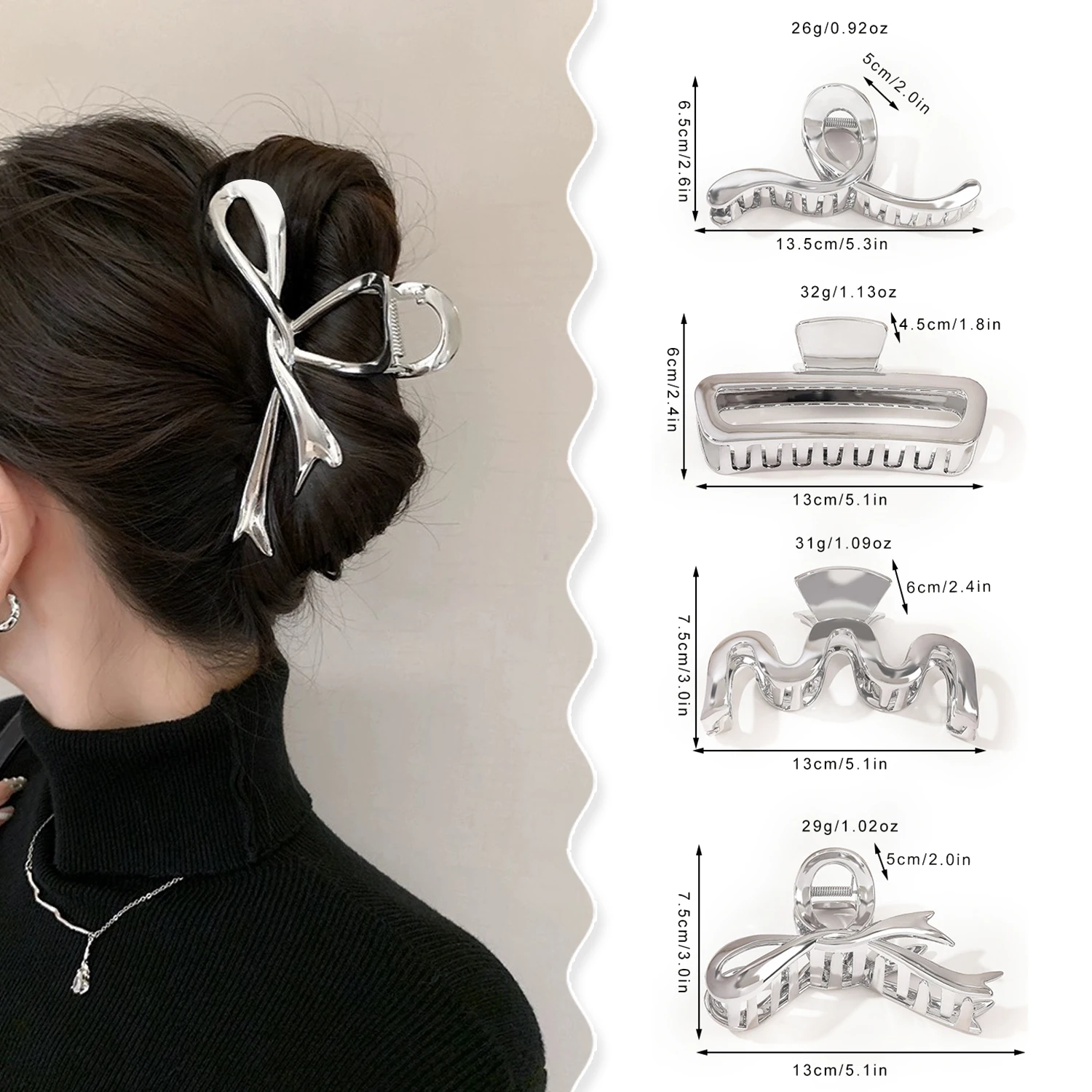 Large Size Retro Style Shark Clip Hair Accessories Elegant Plastic Hair Claw for Girls