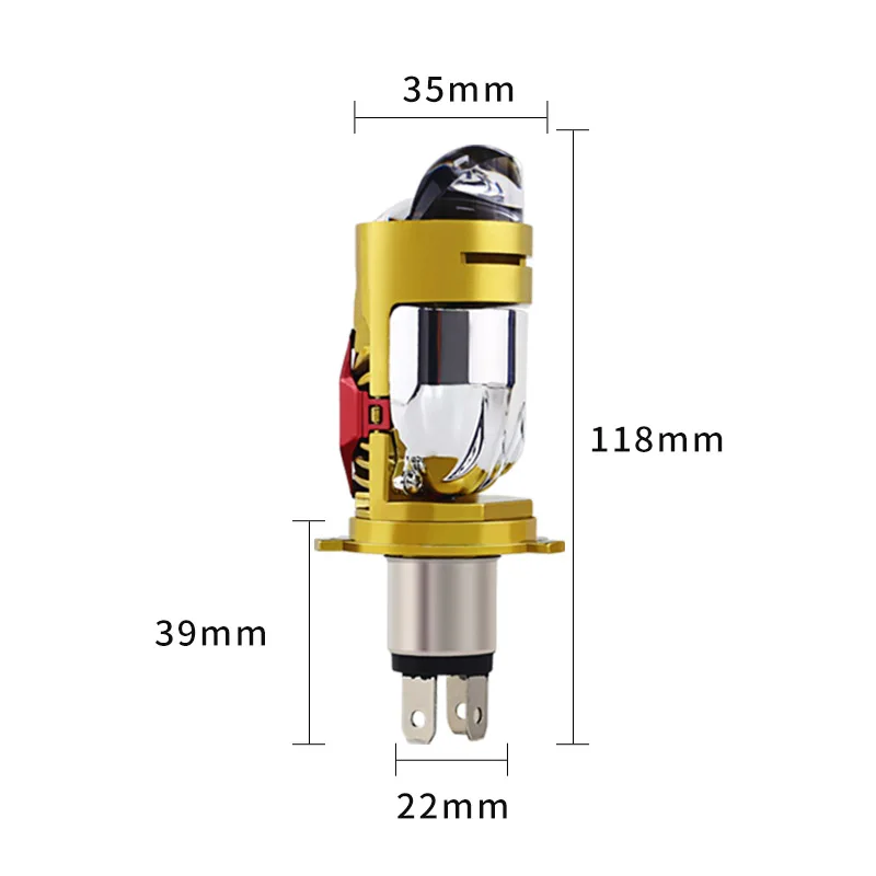 New Design H4 High/Low Beam LED Bi-Projector Lens Headlight 35W/bulb 40W/bulb 3500LM 4000lm 5700K Motorcycle