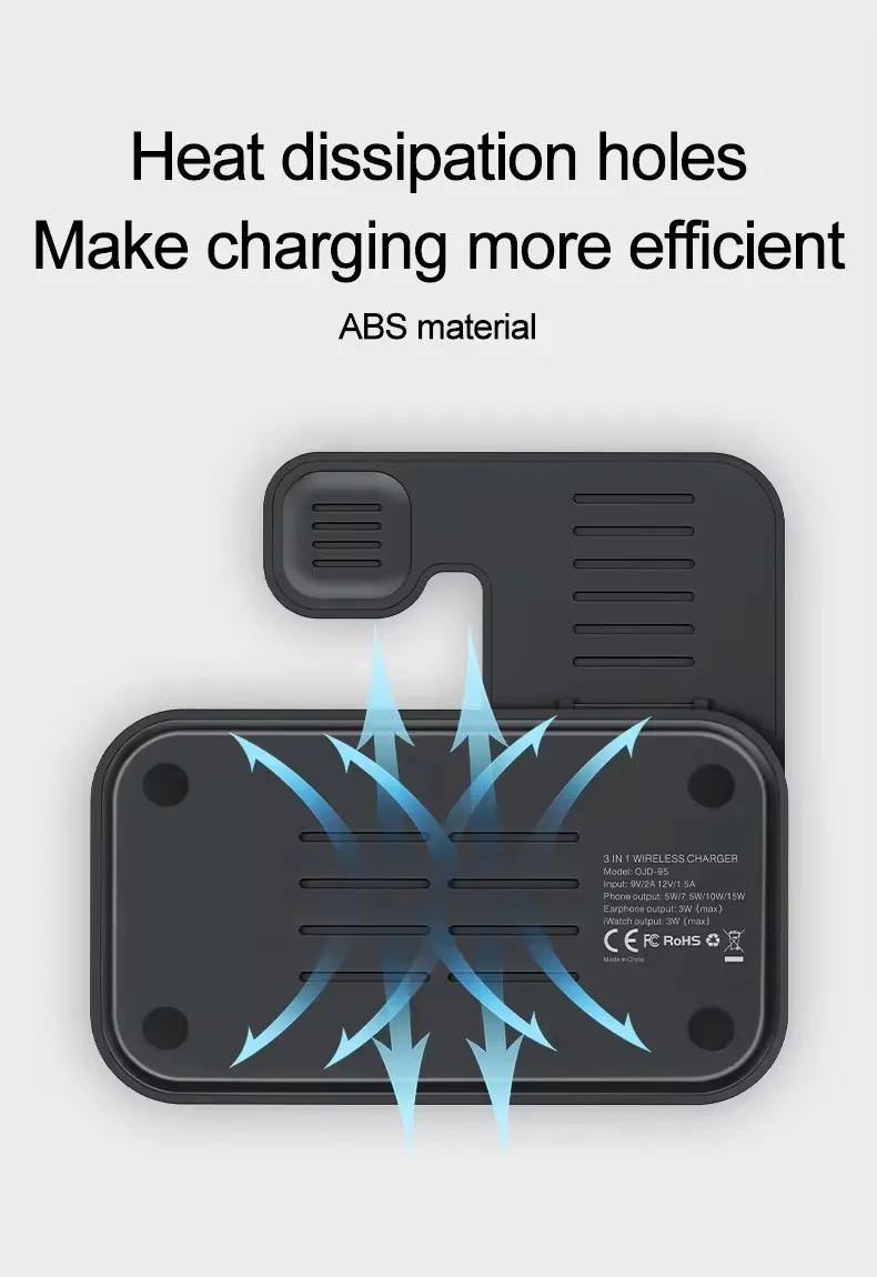 with ce fc rosh factory price high quality qi wireless charger for smart phone wood wireless charging