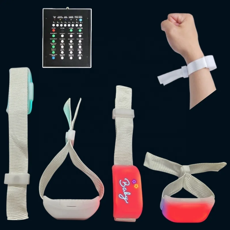 dmx led flashing light up for concerts rfid led bracelet remote control led wristbands with light logo custom