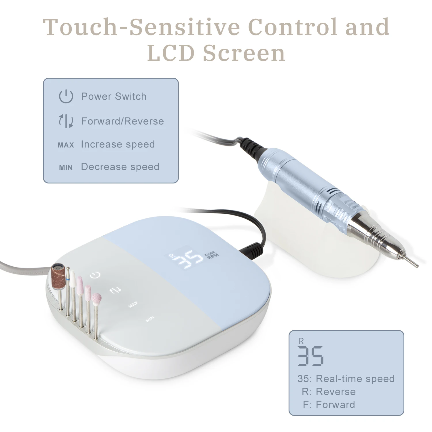 Nail electric file efile nail with ceramic drill nail drill 35000rpm