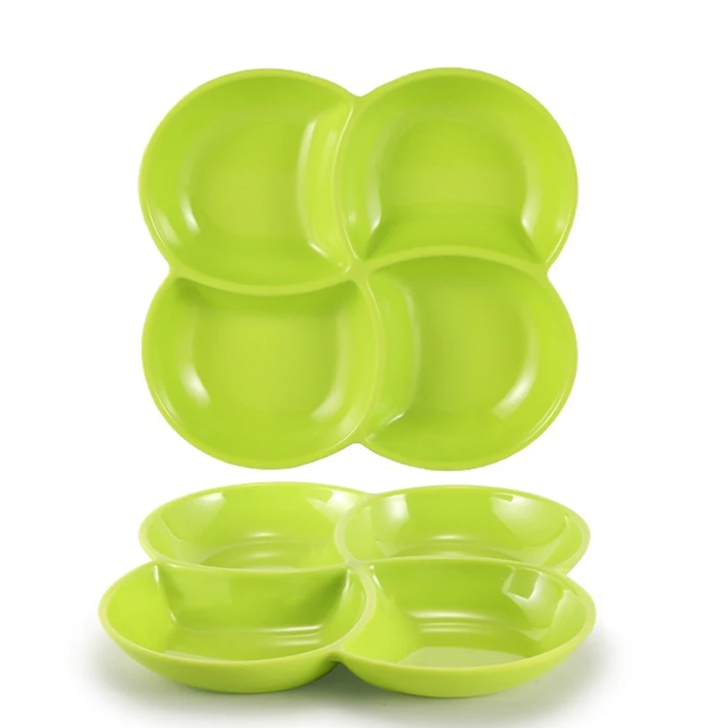 4 Compartments Restaurant Hotel Dinner Plate Set Melamine Serving Tray colored melamine plates