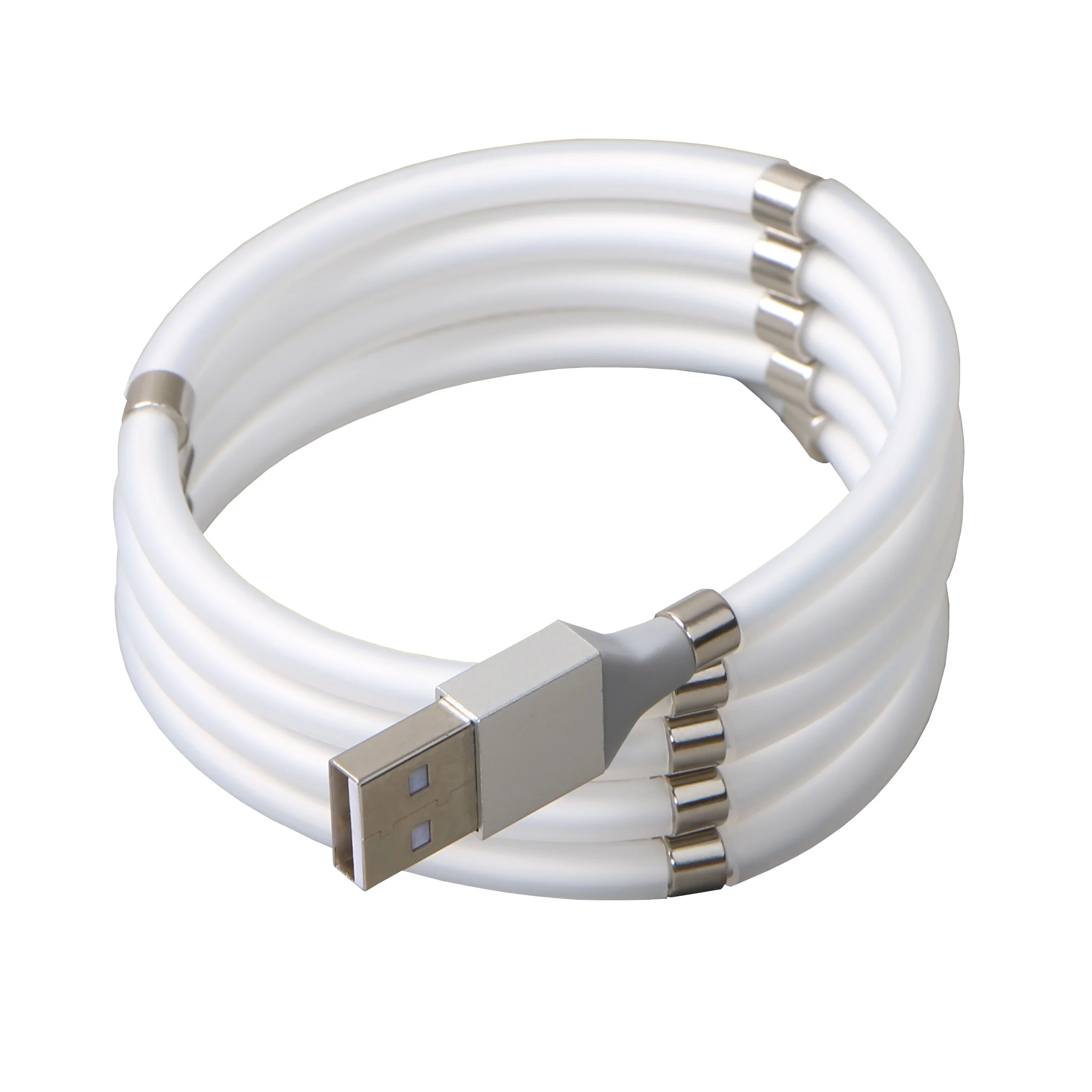 2020 new design magnetic charging cable supercalla Self-Wrapping Self-Winding Portable Easy-Coil usb type c Charging Cable