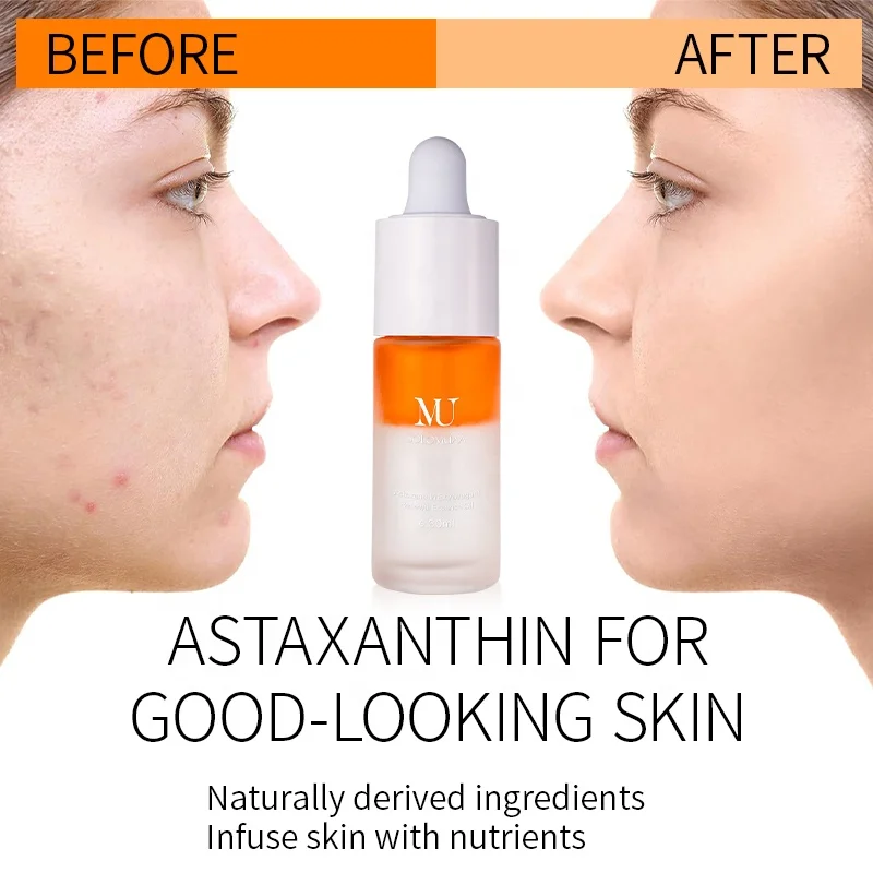 Astaxanthin Organic Facial Oil Face Moisturizer for Women Supports Skin Hydration & Firmness, Anti-Aging Oil