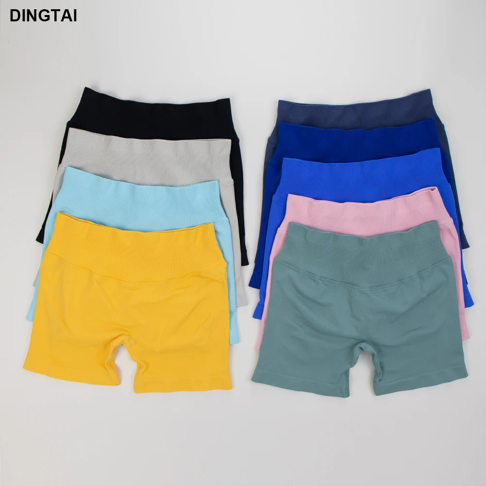 2024 Women Seamless Scrunch Yoga Impact Shorts High Elasticity Girls Sports Wear Comfortable Running Gym Shorts