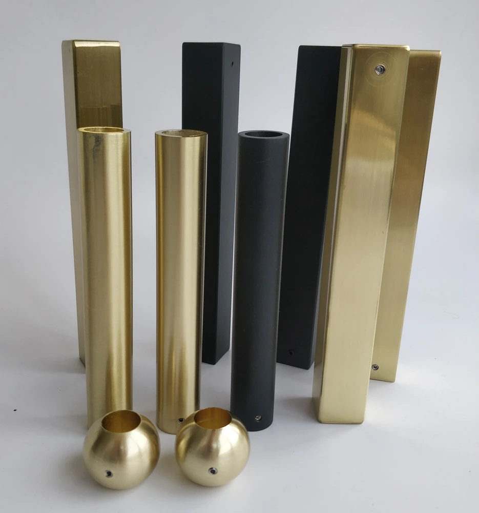 OUYA Stair Decorative Black and Gold Round and Square Metal Base Baluster Sleeves