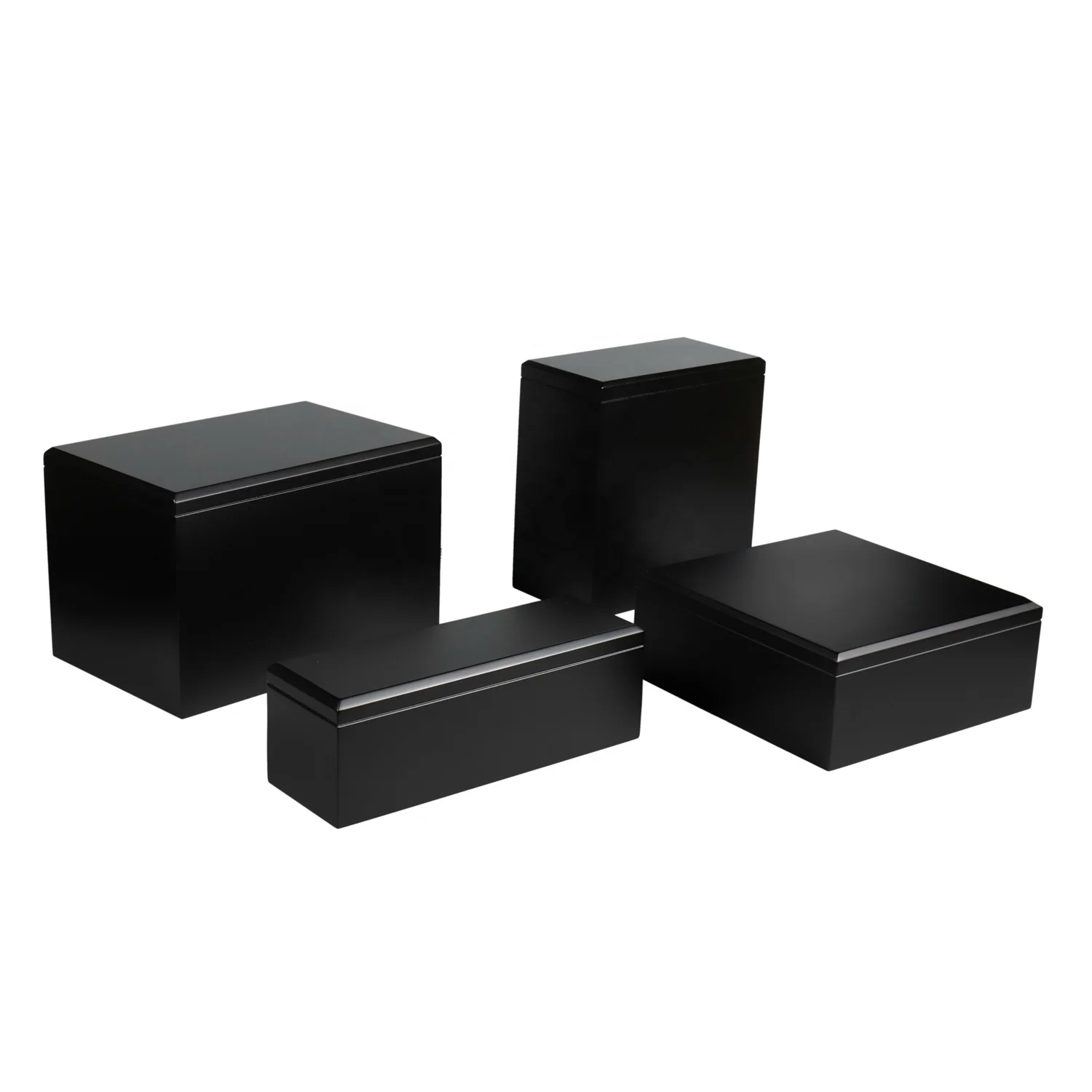 Factory Directly Sells Custom Size Rectangle Pet Ashes Cremation Black Wooden Urn