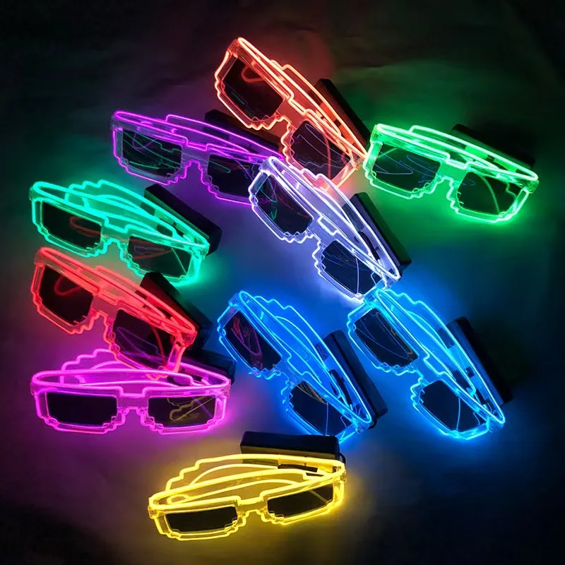 LED Glowing Disco Glasses Led Glass Transparent Screen Glasses Party Glasses With Led