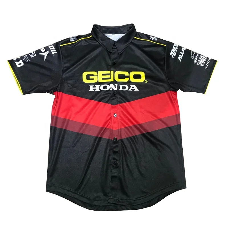 Гоночная майка на заказ с черными пуговицами