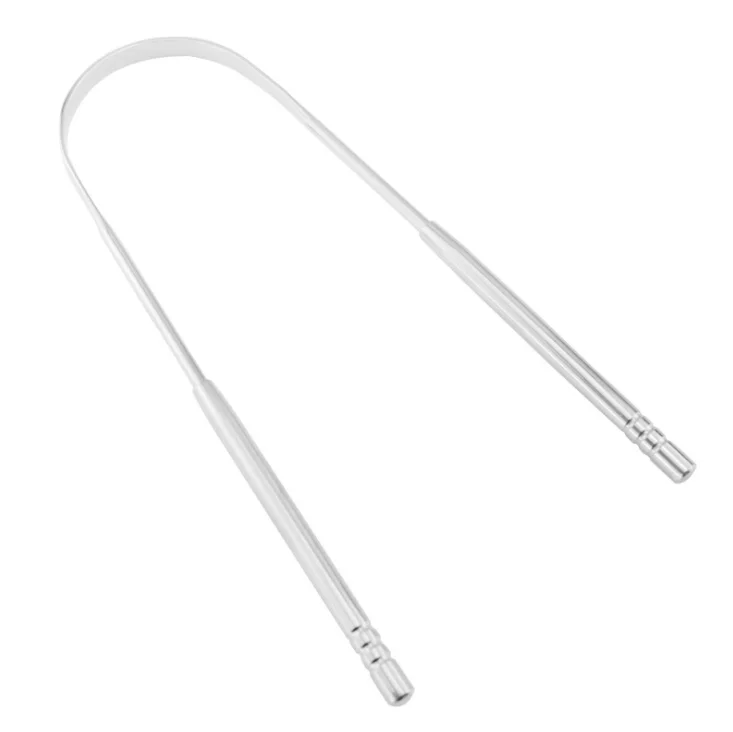 High Quality waterproof Stainless Steel 304 Tongue Scraper Toothbrush Cleaner Food Grade Single Oral