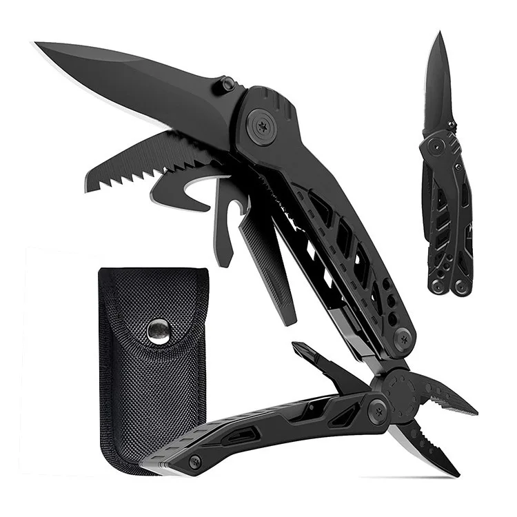 13 In 1 Multitool with Safety Locking Professional Stainless Steel Multitool Pliers Pocket Knife Apply to Survival,Camping