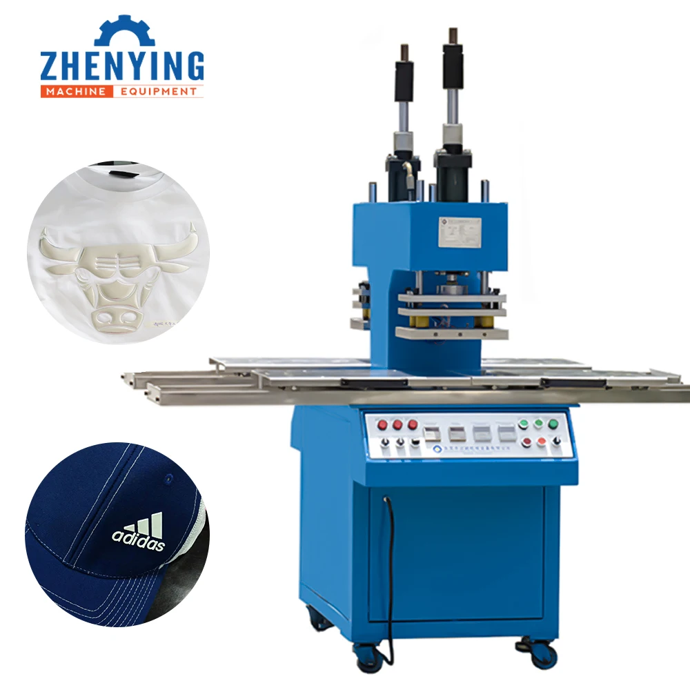 Automatic Hydraulic embossing machine apply to silicone fabric textile pvc patch embossing machine