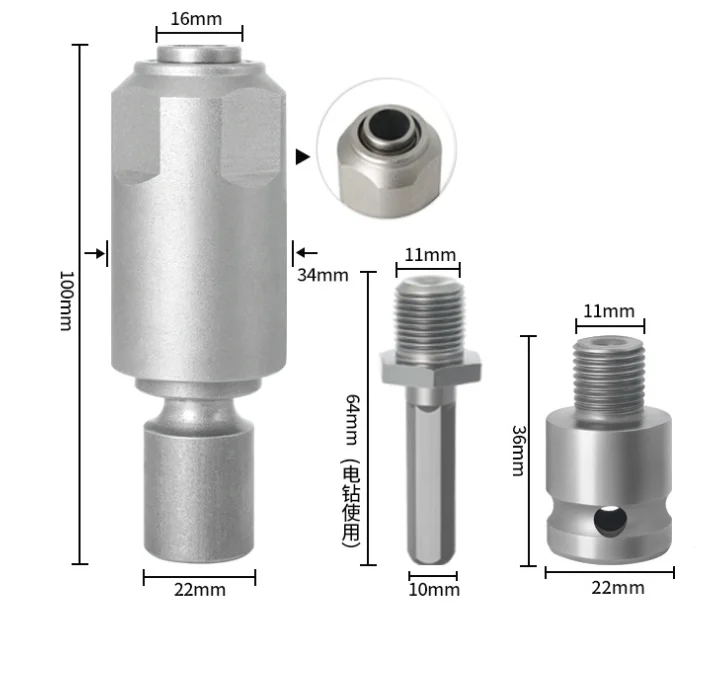 adapter head joint rod square shank round shank hammer drill bits