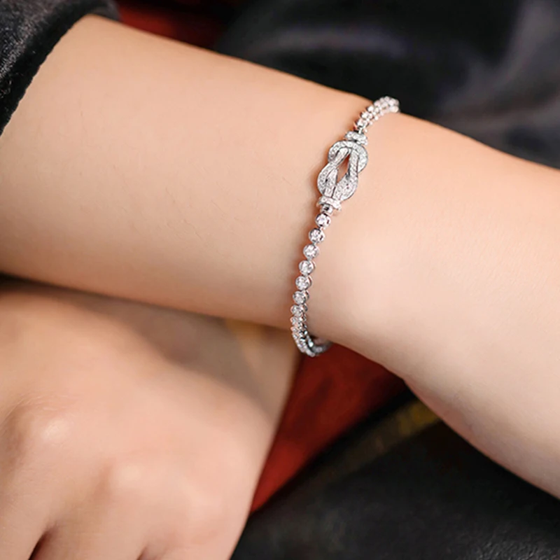 Wholesale China Factory Top Design Luxury Fine Jewelry 14K 18K Real Gold Diamonds Bracelet  For Women