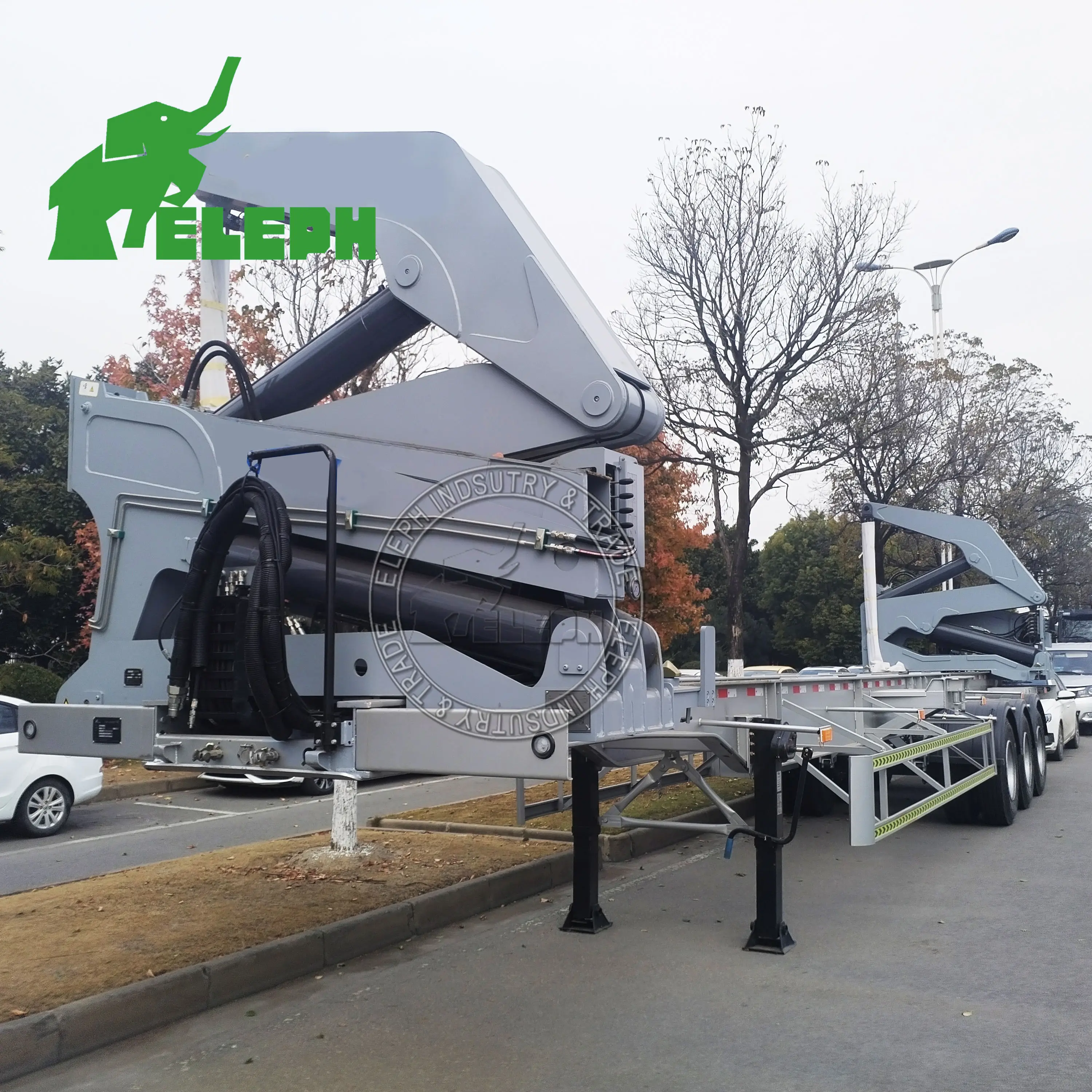 second hand side loader container side lifter with crane trailer side lifting trailer used one 07