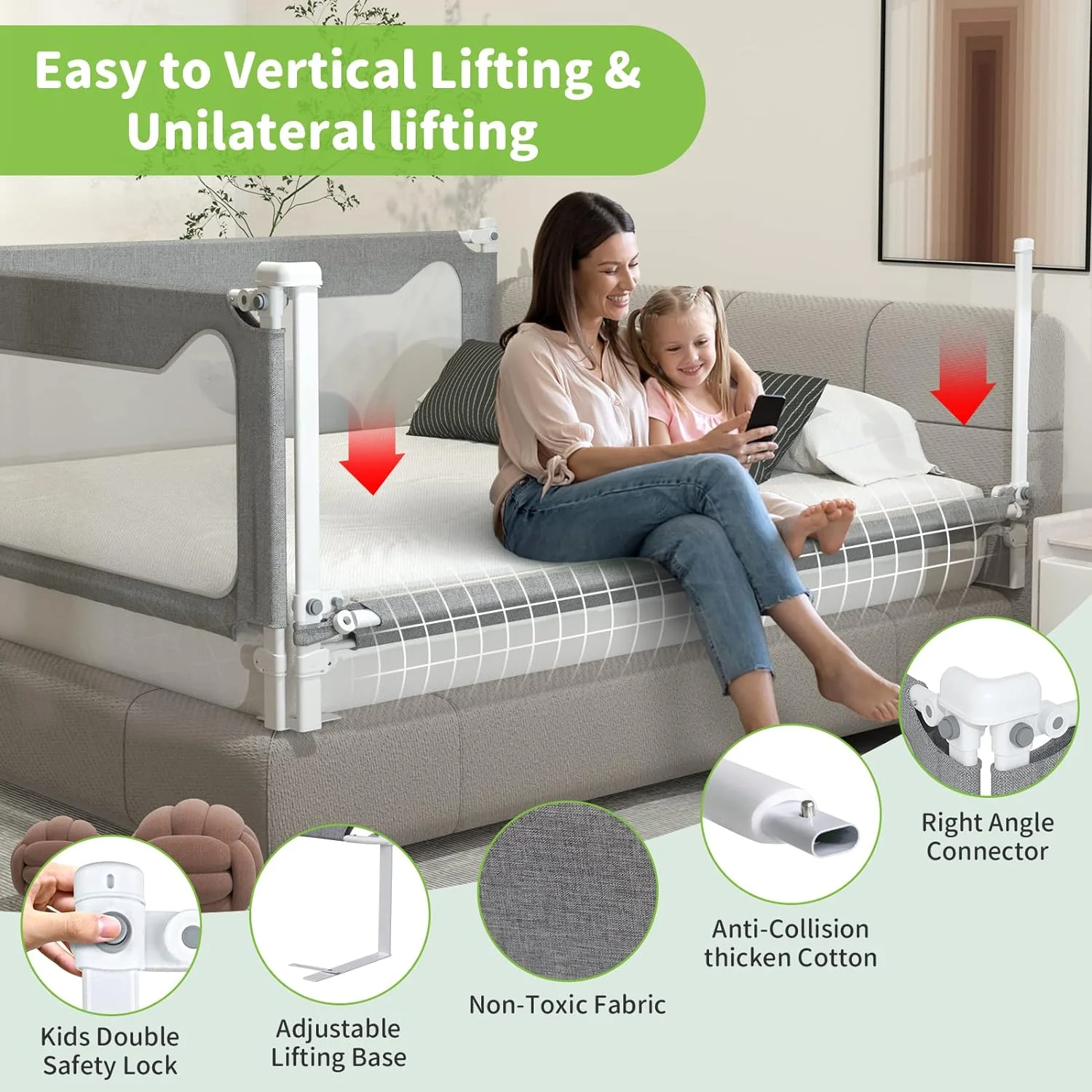 High Quality Indoor Baby Playpens Keep Safe Bedside Fence Sleeping Protection