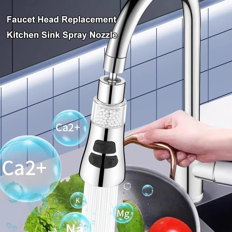 Kitchen Faucet Head Replacement M22 22mm Adapter 3 Modes Filter Water Saving 30% High Pressure Sink Spray Nozzle Aerator Sprayer