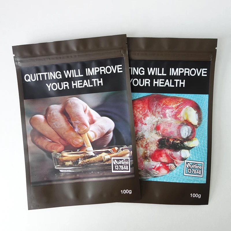 OEM service design printed plastic tobacco pouches smell proof mylar bag package tobacco chewing tobacco with zip lock