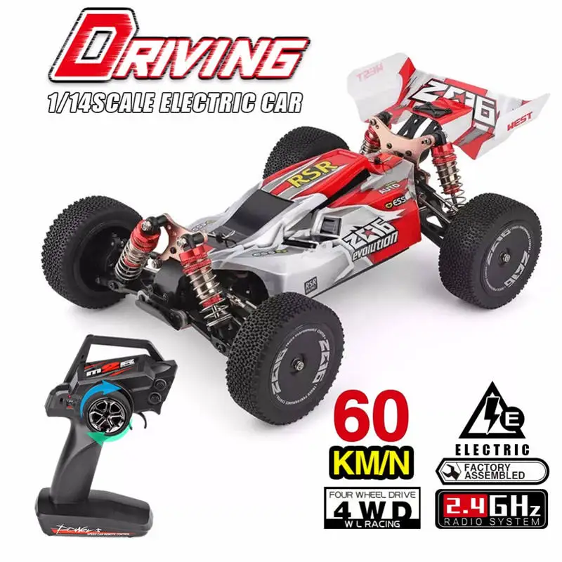 Hot Sale 60km/H Wltoys 144001 RC Buggy Hobby High Speed 1:14 Racing Car 2.4G 4WD Kid Toy Strong Body Mini RC Car Christmas