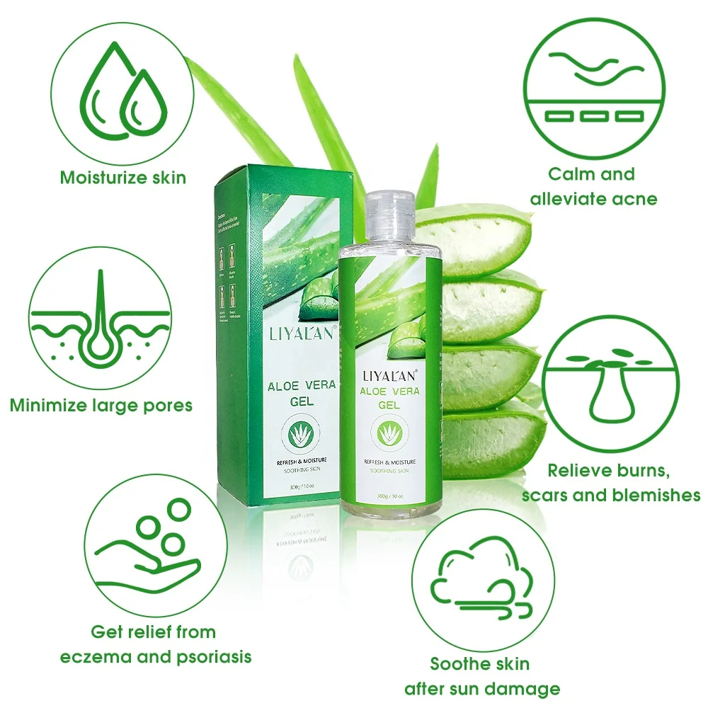 Oem Private Label Face Care 100% Natural Organic Aloe Vera Extract Sunburn Soothing Aloe Vera Gel