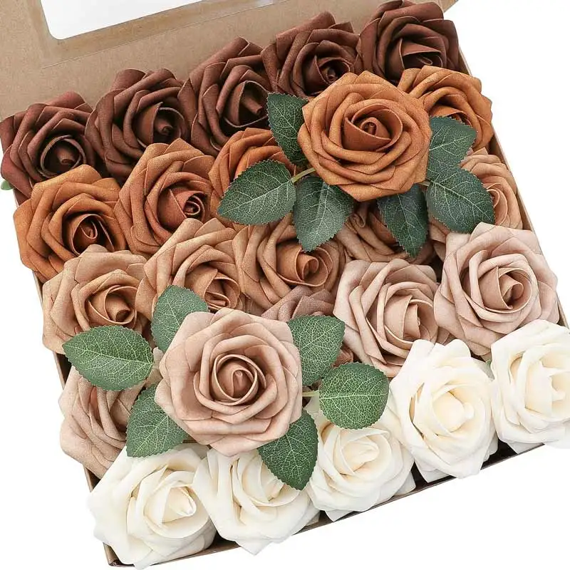 Hot Selling Single Stem Artificial Flower Pink Roses Real Touch Latex Silk Rose For Wedding Home Decorative