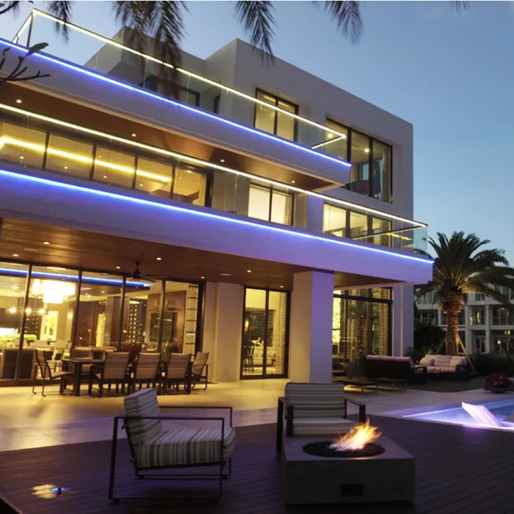 aluminium u profile channel winth led strip light for balcony glass baluatrades