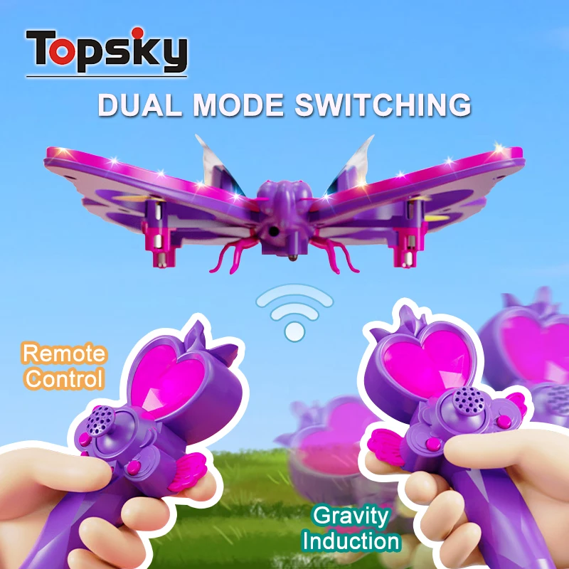 Funny 2.4GHz Remote Control Butterfly Aircraft Toys Mini Obstacle Avoidance RC Quadcopter Helicopter Aircraft Toys for Girls