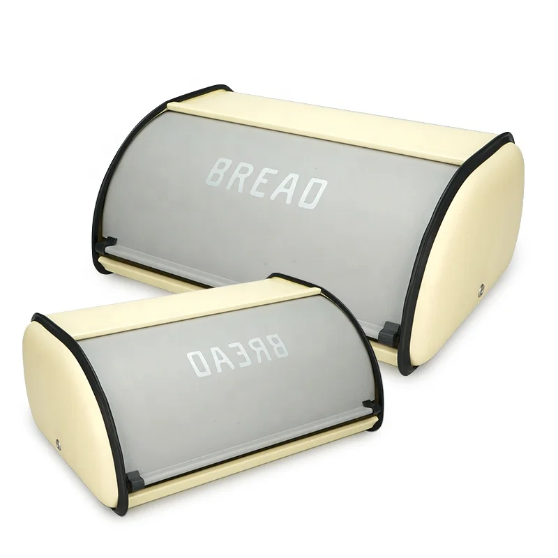 Metal Bread Box for Kitchen Decoration Bread Storage box Food Stainless Steel Container with Large Size Cover