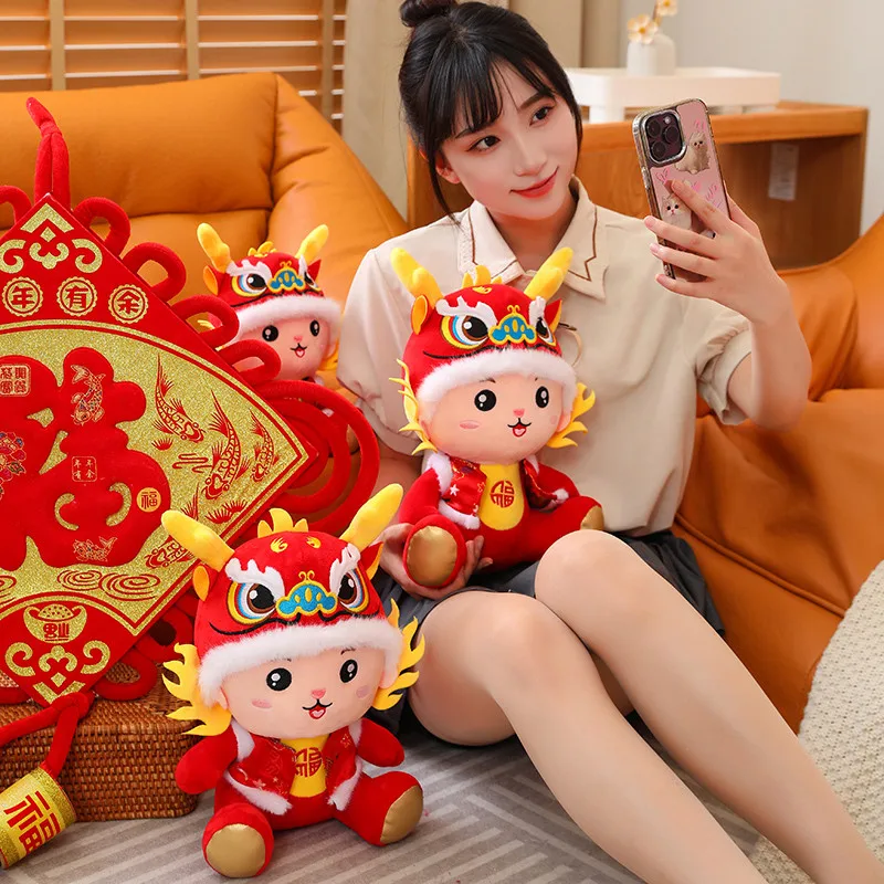 2024 New Year Stuffed Animal Toys Dragon Mascot For New Year Custom