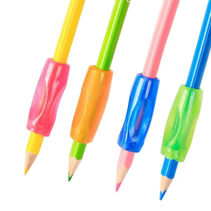 BECOL New Coming Children Writing Training Correction Tool Pens Holding Colorful Flexible Silicone Pencil Aid Grips for Kids
