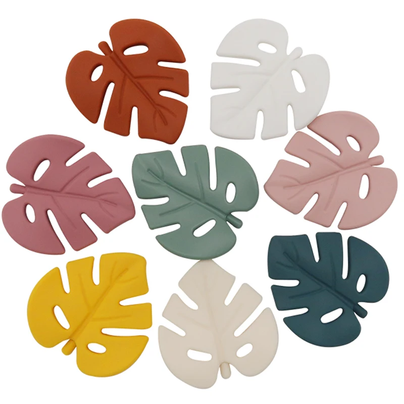 Eco Friendly Food Grade Leaf Shape Silicone Baby Teether Soft Silicon Smoothing Teething Toys