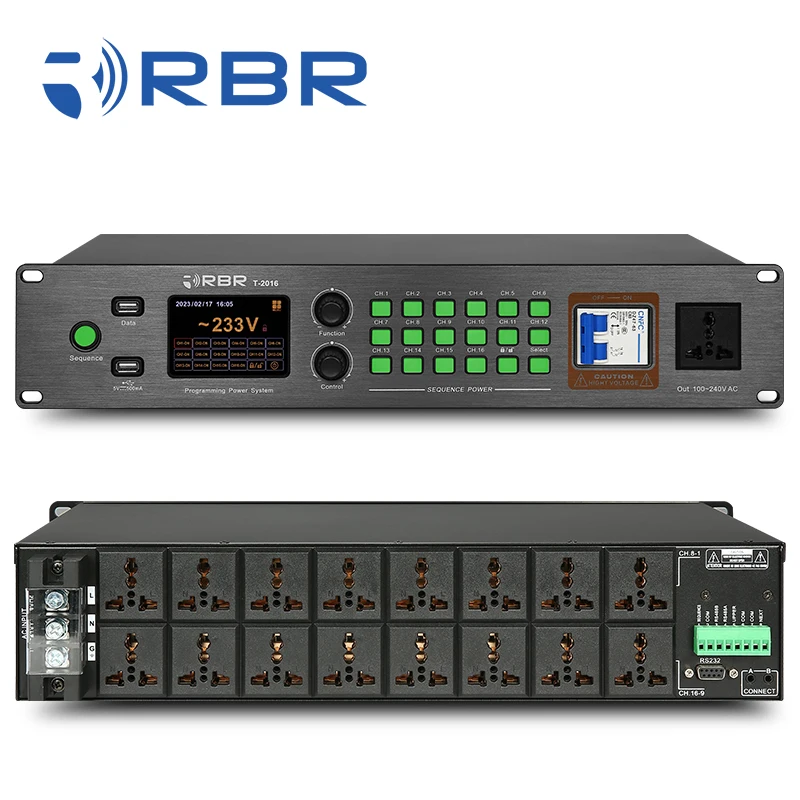 Сенсорный экран t2016 16 + 1CH контроллер последовательности питания с фильтром