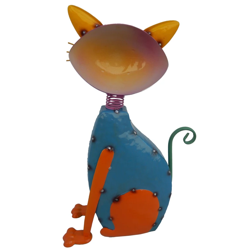 Colorful Garden Decor Durable Outdoor Statue Cute Cat Garden Ornament