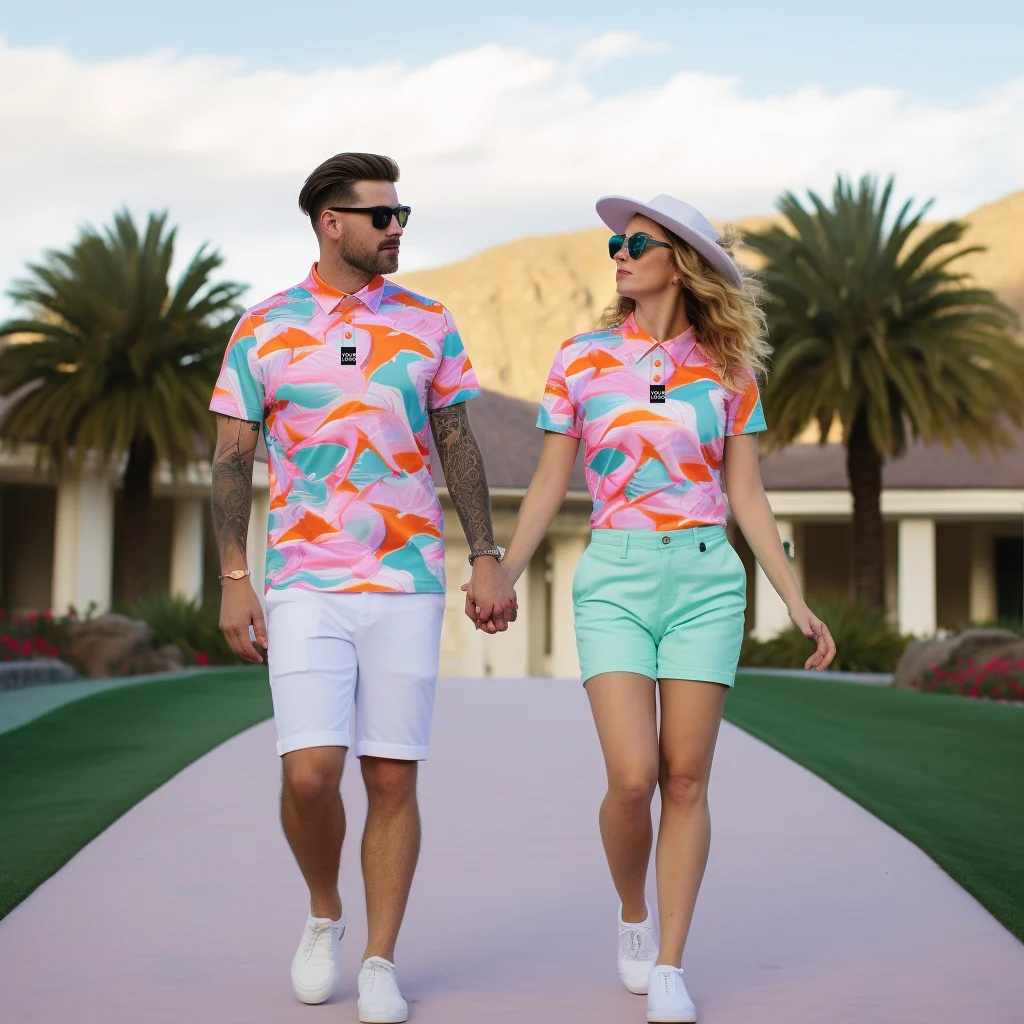 Recycled fabric Wholesale Sublimation Couple Golf Wear polyester spandex Men milk silk Golf Polo Shirts PoloShirts for Men