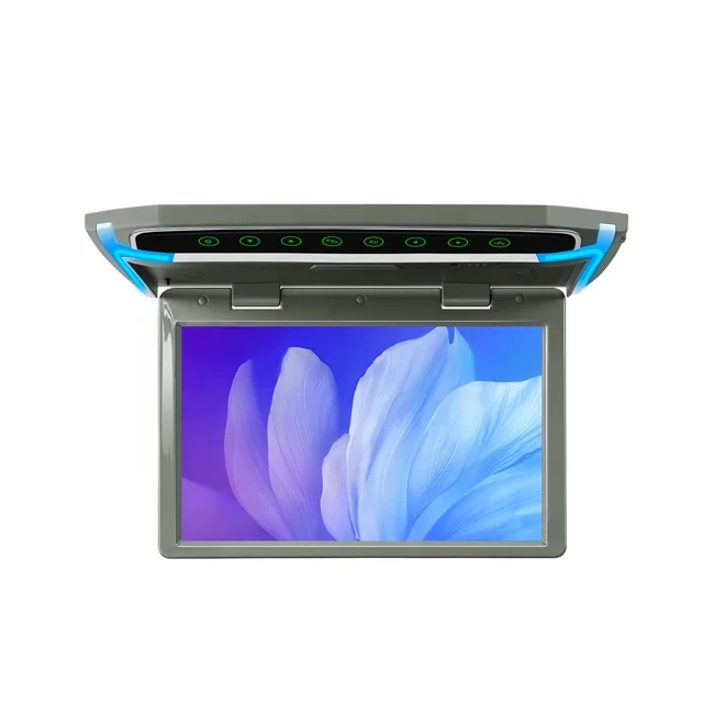 10.2 inch Car Roof Grey Mounted Monitor HD Screen Built in HD Input Blue Atmospheric LED Light Bar Built in IR / FM Transmitter