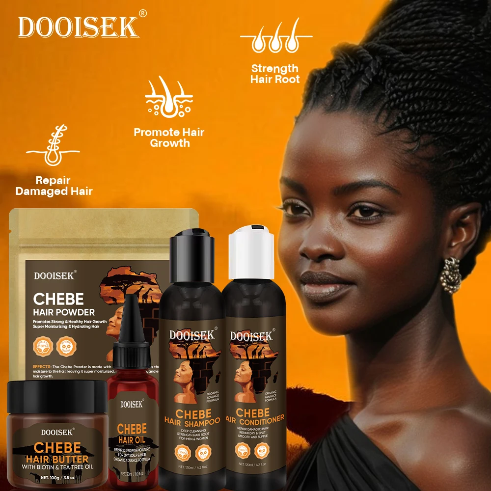 Private Label 100% Natural Hair Care Products African Chebe Growth Oil Anti Hair Loss Chebe Powder Snail Hair Growth Shampoo Set