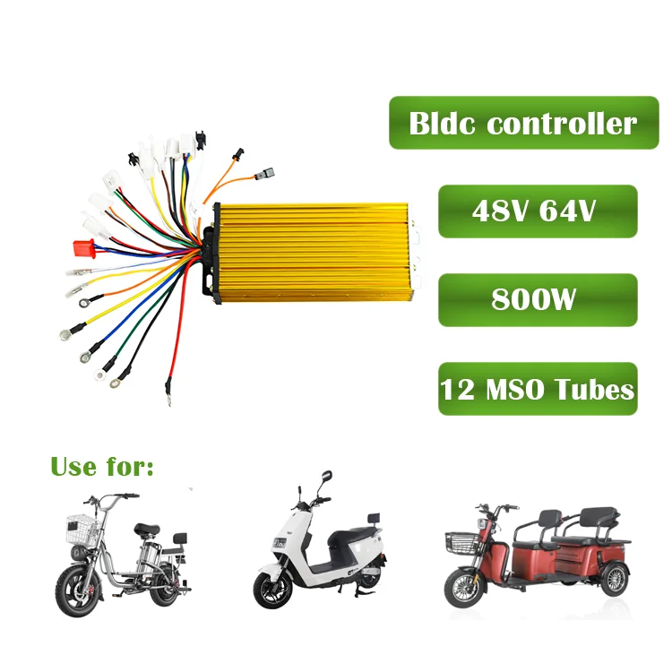 OEM ODM 48v 60v 800W 12 tube EV AC ebike electric bike bicycle speed brushless bldc motor controller