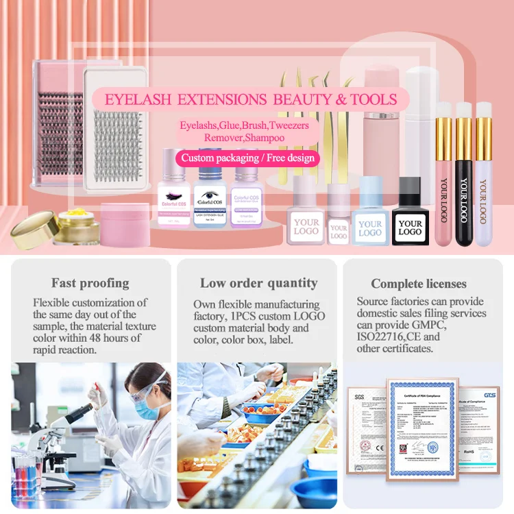 Fast Drying Glue Lasting 7-8 Weeks Makeup Tools Eyelash Extension Glue Accept Custom Logo Water Proof Lash Extension Glue