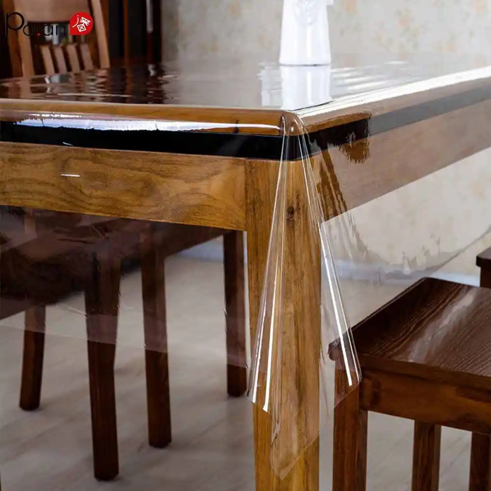 Soft Glass Flexible Tablecloth Table Transparent Floor Mat Table Protector Cover Pvc Cloth