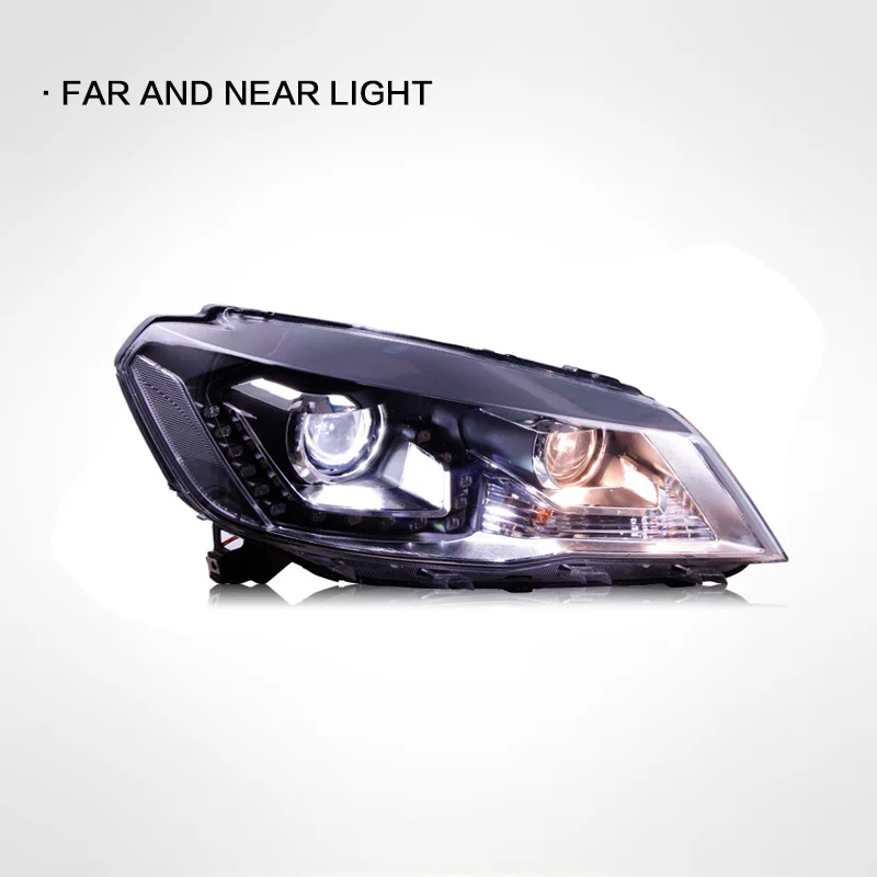 LINK-TO For 2013 2014 2015 2016 2017 Volkswagen Jetta Headlight Assembly Modifi3E LED Daytime Running Light Double Lens Xenon