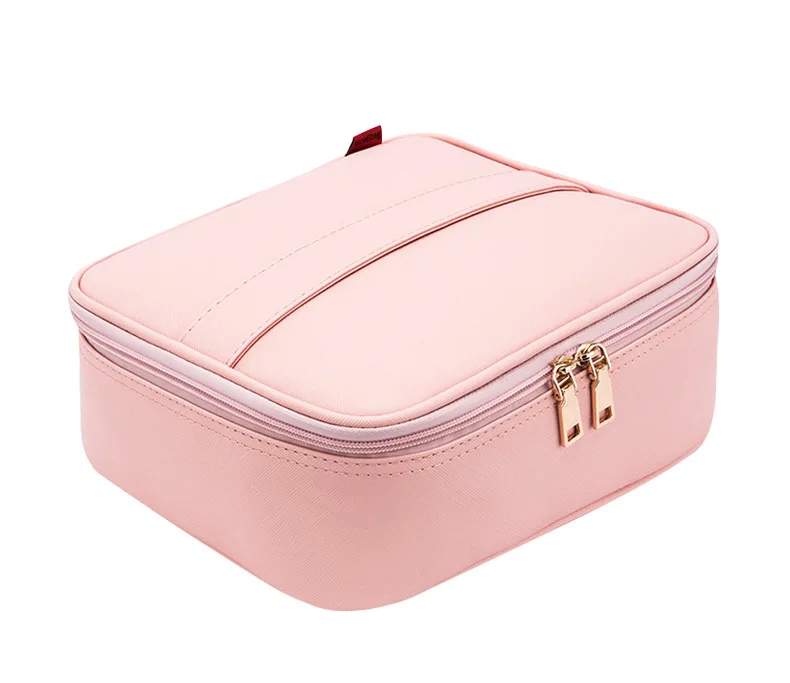Wholesale makeup cases custom beauty cosmetics pink makeup train case bag