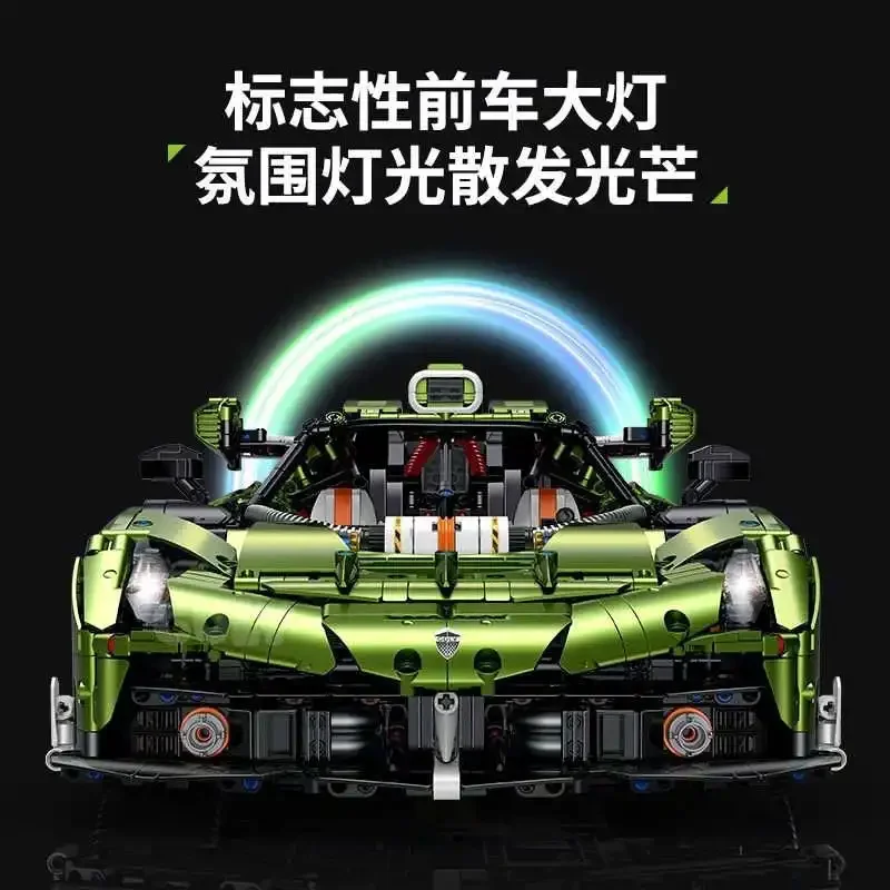 GULY 10628 1:8 MOC Technical RC Racing Building Blocks Assembling Supercar Bricks Model Toys for Boys Christmas Gift Set