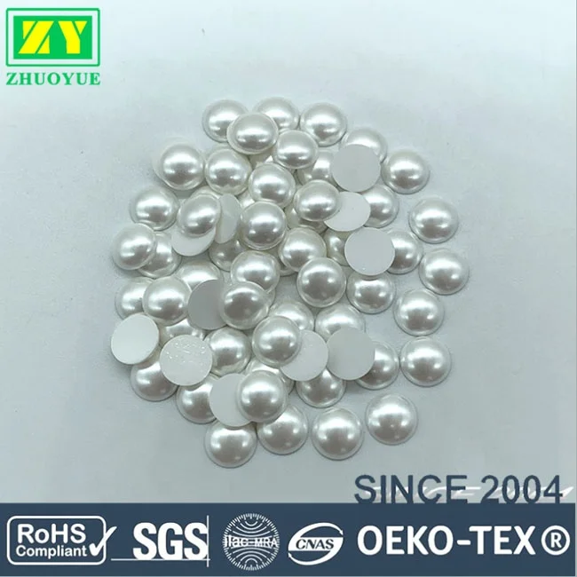 Flatback Half Round Pearls Imit Ation Glue on Resin Beads for Nail Art Decorations