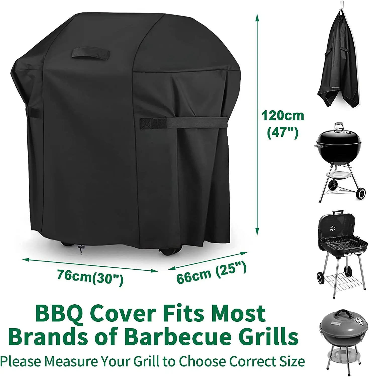 High quality 420D Oxford Waterproof Grill Cover Black outdoor patio Grill waterproof and dust cover